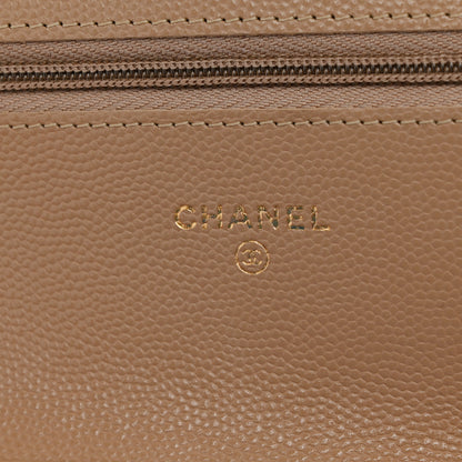 Chanel Caviar Quilted Wallet on Chain WOC Dark Beige 6 of 12