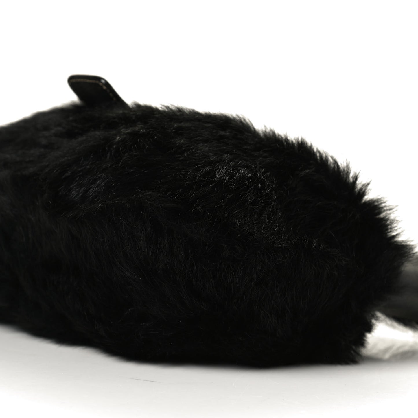 Eco Lapin Faux Fur Buckle Hobo Black
