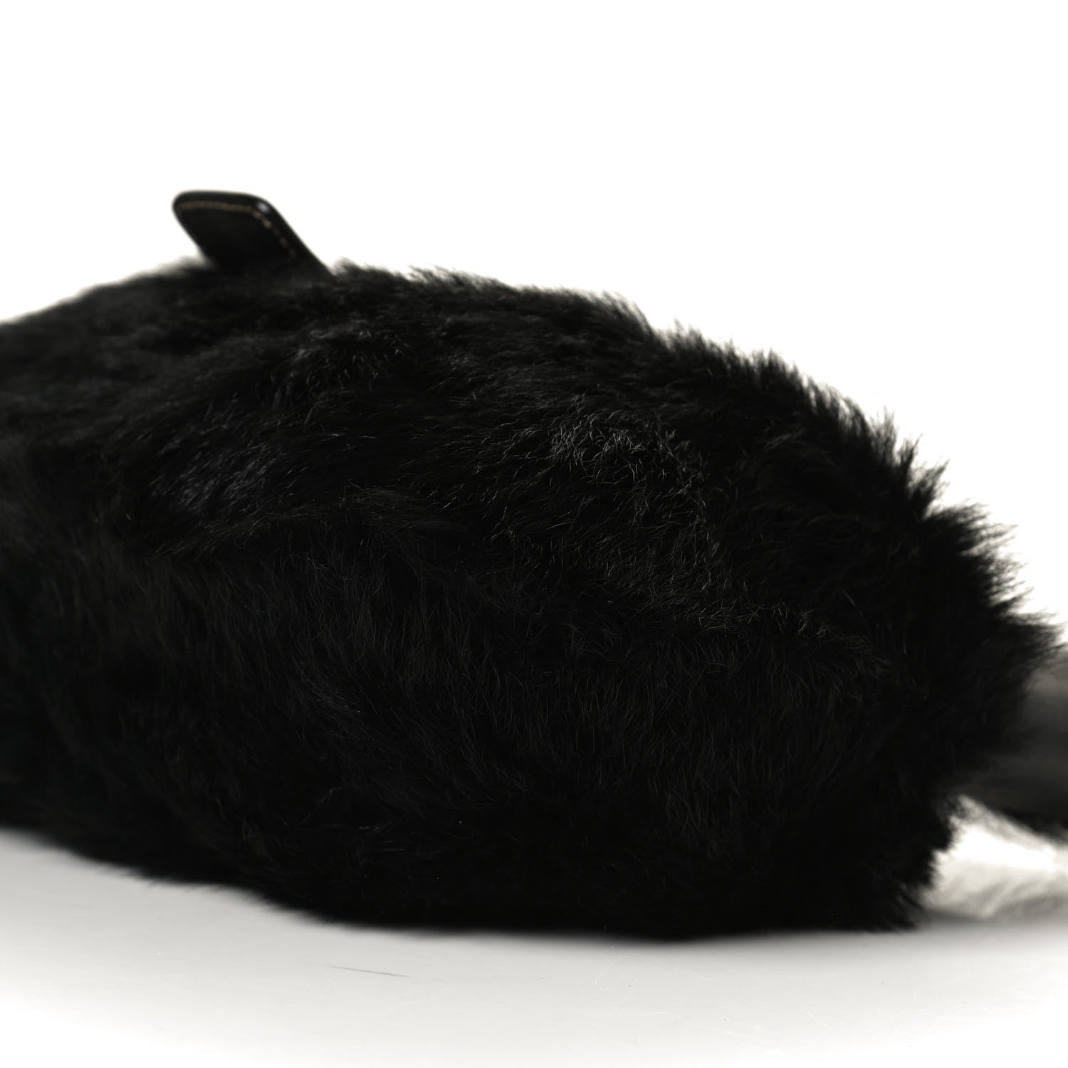 Prada Eco Lapin Faux Fur Buckle Hobo Black 10 of 10