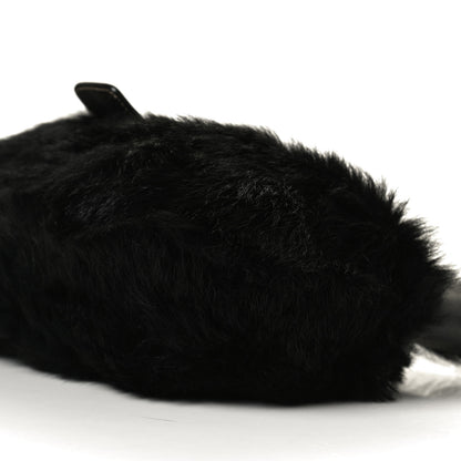 Prada Eco Lapin Faux Fur Buckle Hobo Black 10 of 10