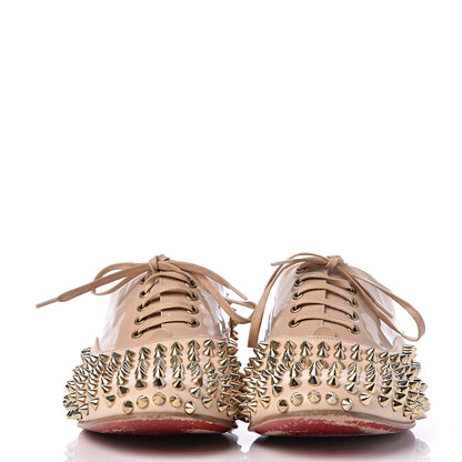 Christian Louboutin Nappa Freddy Spikes Donna Flat Sneakers 39.5 Poudre 2 of 17