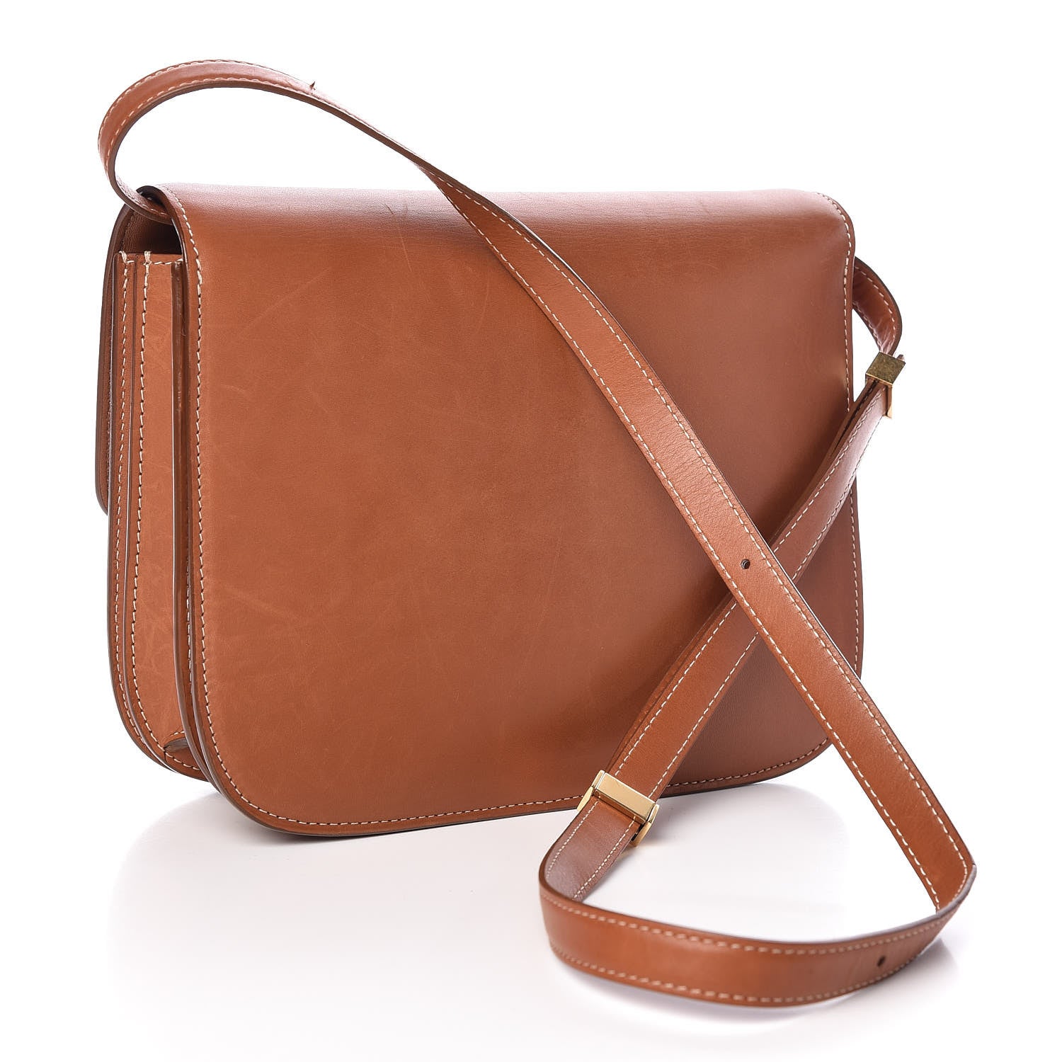 Celine Smooth Calfskin Medium Classic Box Flap Bag Camel 3 of 13