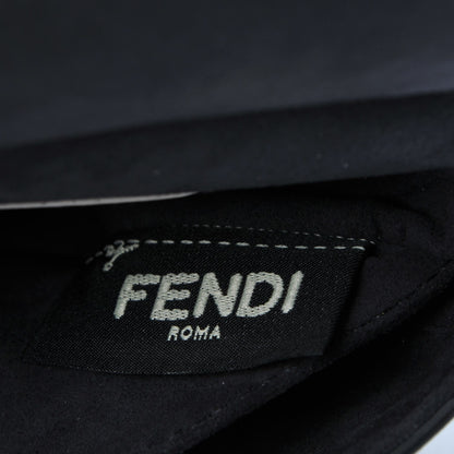Fendi Calfskin Elaphe Crocodile Monster Studded Micro Double Baguette Black Grigio Polvere 8 of 9