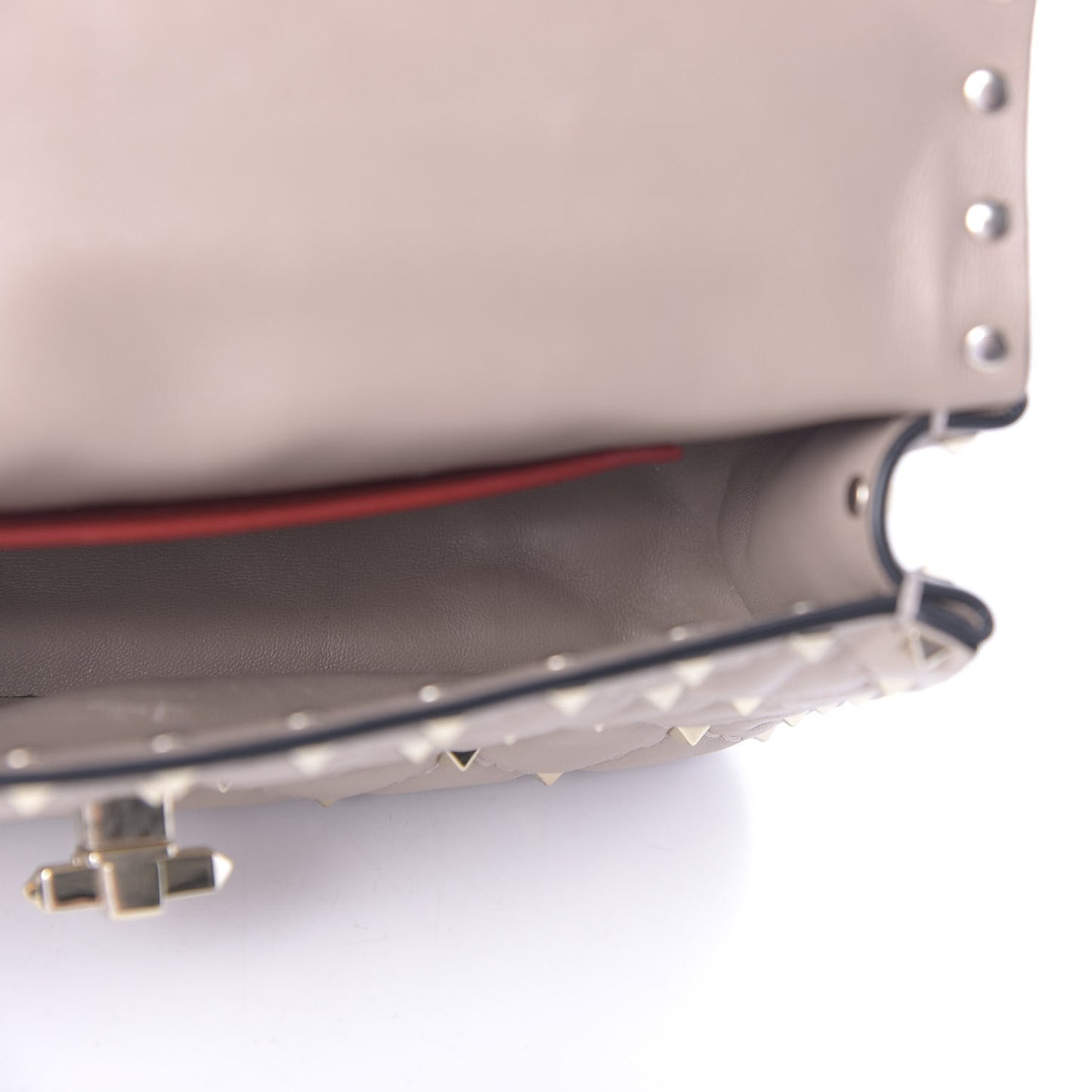 Nappa Small Rockstud Spike Shoulder Bag Poudre