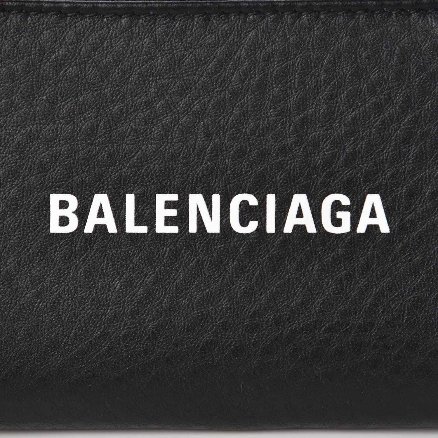 Balenciaga Smooth Calfskin Logo Everyday Zip Around Card Holder Black White 8 of 9