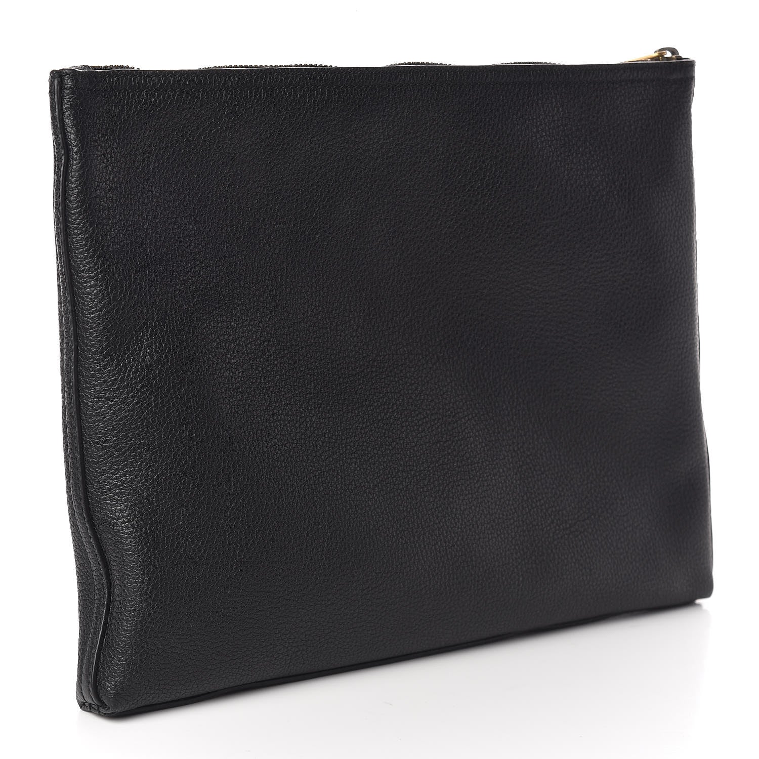 Gucci Pebbled Calfskin Medium Logo Portfolio Clutch Black 3 of 8
