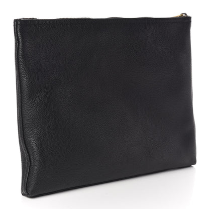 Gucci Pebbled Calfskin Medium Logo Portfolio Clutch Black 3 of 8