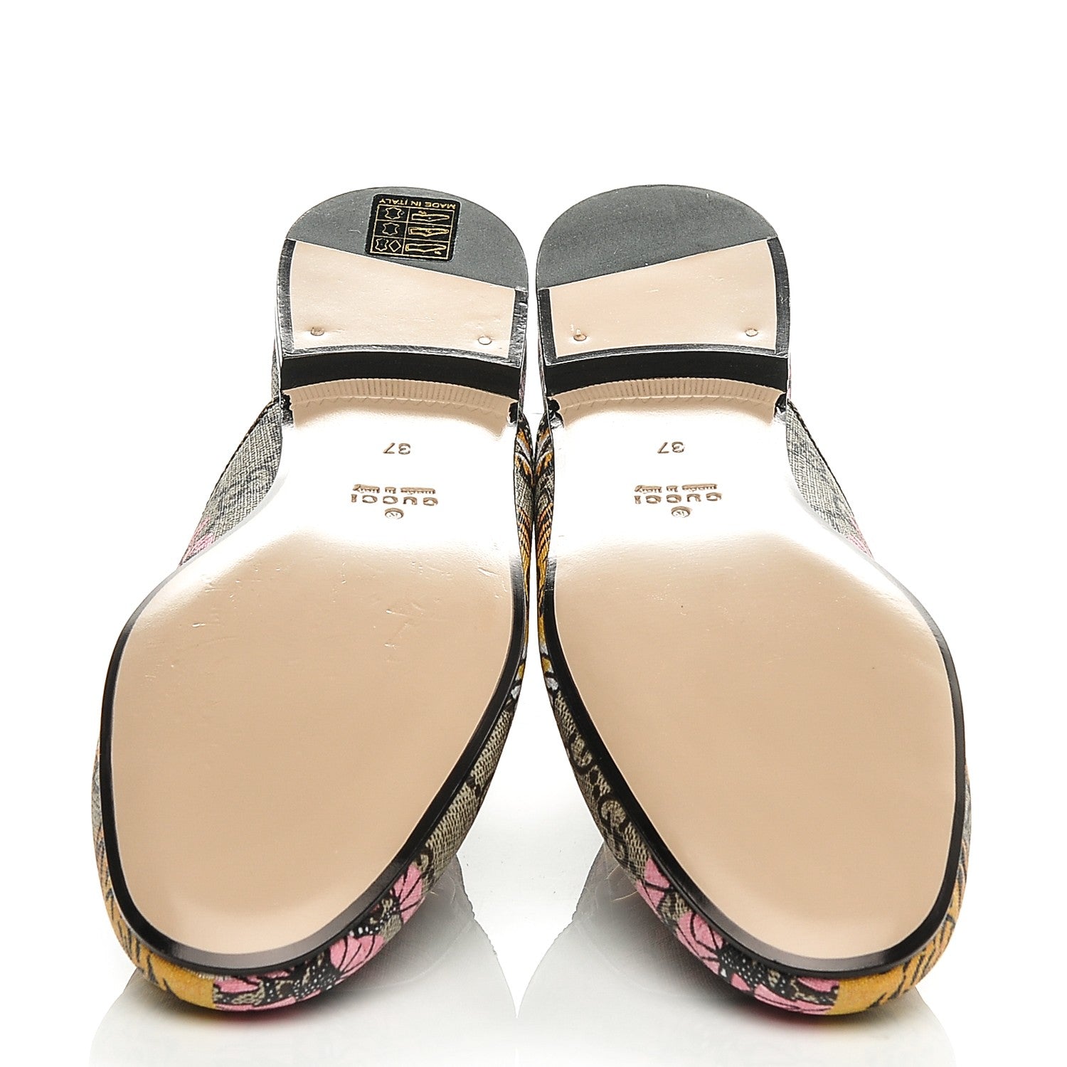 Gucci GG Supreme Monogram Bengal Womens Princetown Slippers 37 Beige Crop Pink 5 of 7