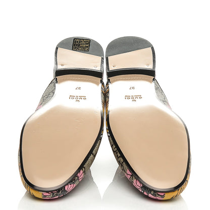 Gucci GG Supreme Monogram Bengal Womens Princetown Slippers 37 Beige Crop Pink 5 of 7