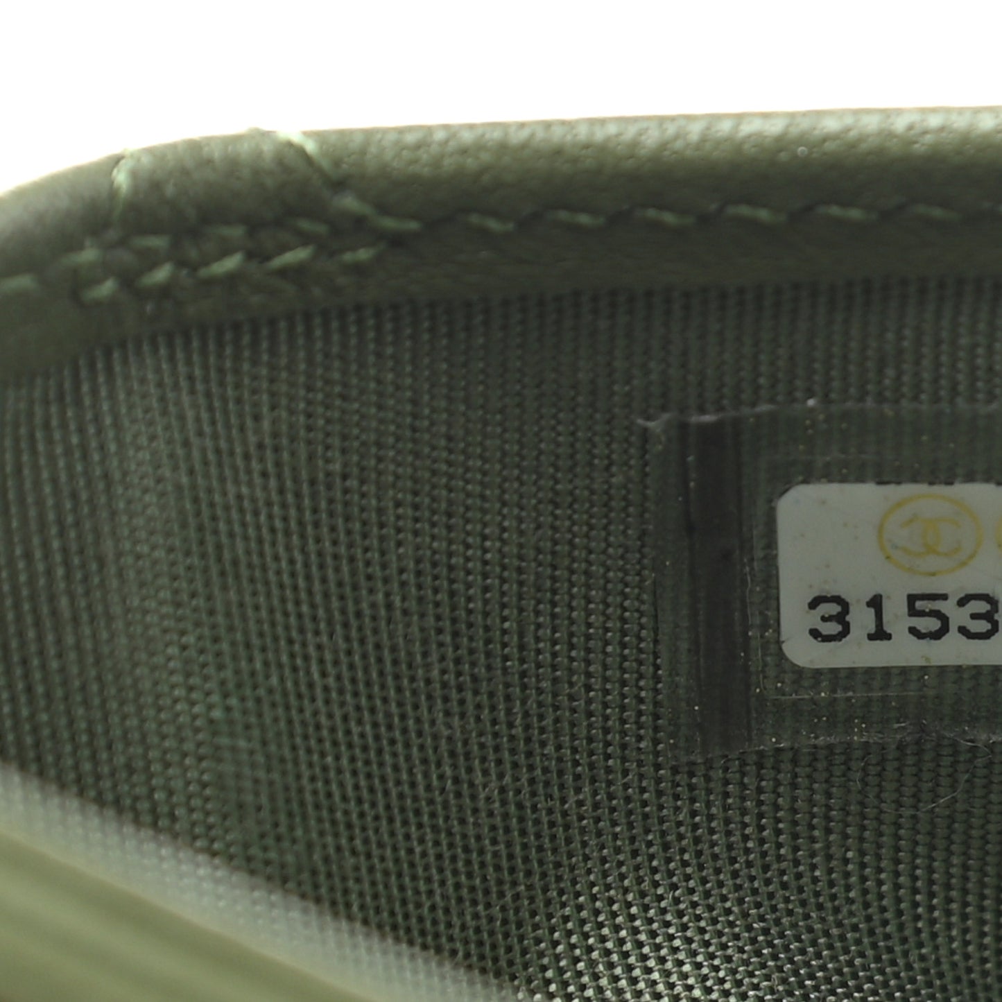 Lambskin Quilted Card Holder Green