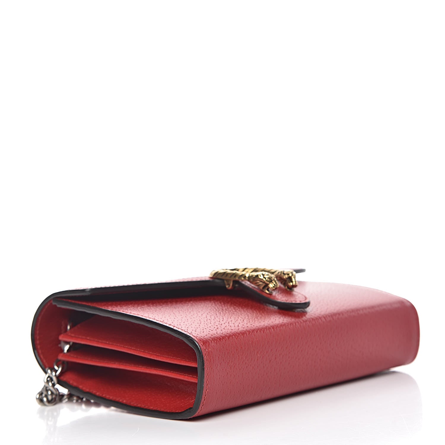 Gucci Calfskin Web Mini Dionysus Chain Wallet Hibiscus Red 4 of 15