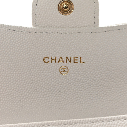 Chanel Caviar Quilted Flap Card Holder Wallet White 6 of 12