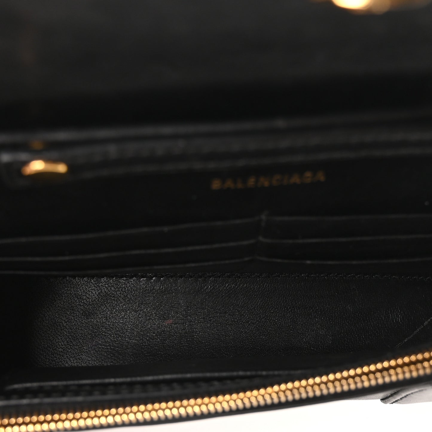 Shiny Box Calfskin Hourglass Chain Bag Black