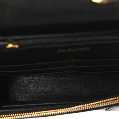 Balenciaga Shiny Box Calfskin Hourglass Chain Bag Black 5 of 9