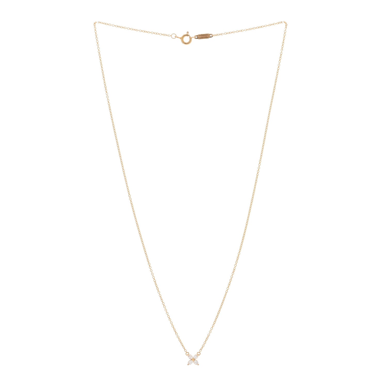 Tiffany 18K Rose Gold Diamond Mini Victoria Necklace 3 of 5