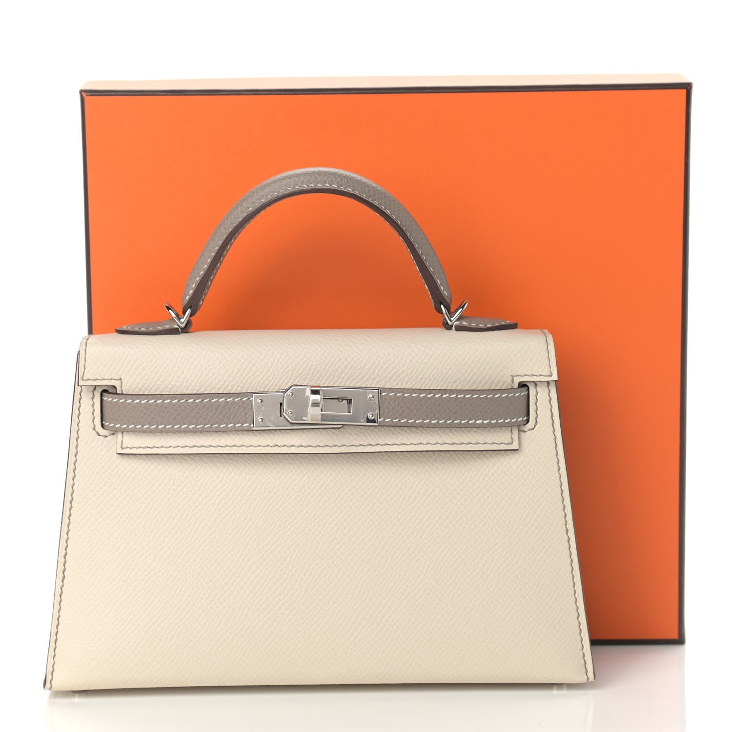 Hermes Epsom Horseshoe Mini Kelly Sellier 20 Craie Etoupe 11 of 11