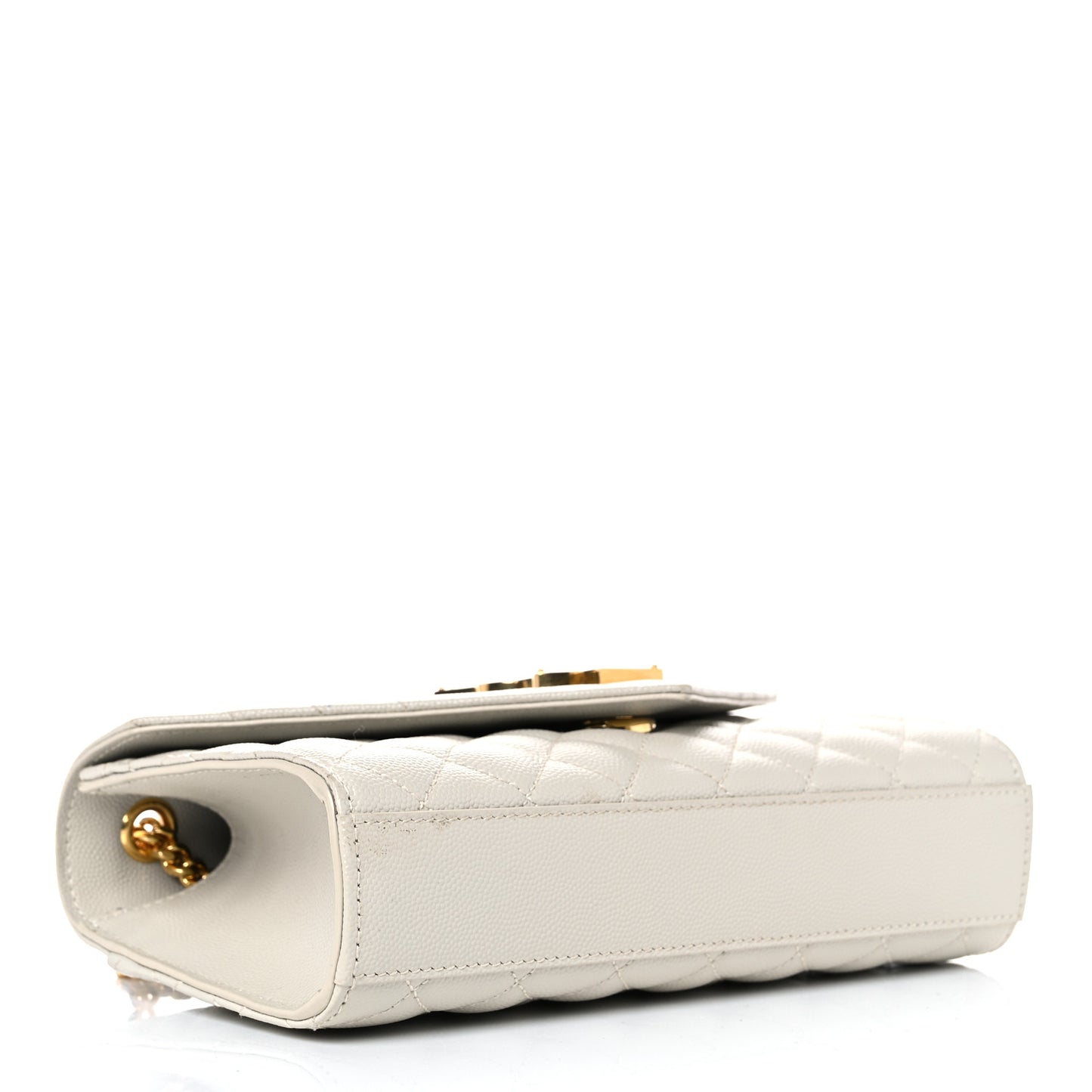 Grain De Poudre Textured Mixed Matelasse Triquilt Small Monogram Satchel Crema Soft