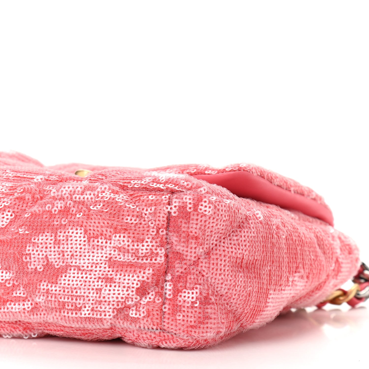 Chanel Sequin Quilted Medium Chanel 19 Flap Coral 10 of 11