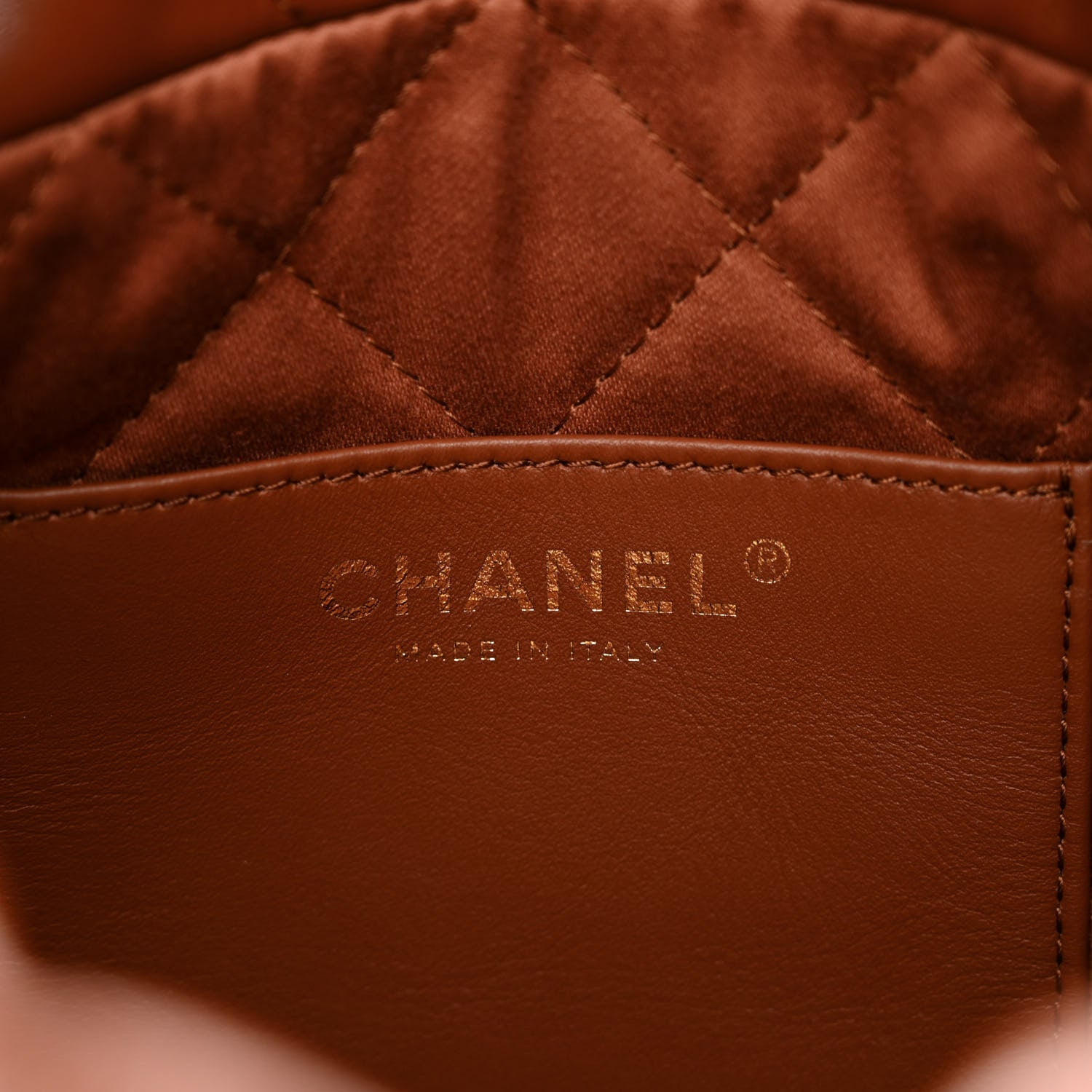 Chanel Shiny Calfskin Quilted Mini Chanel 22 Light Brown 6 of 11