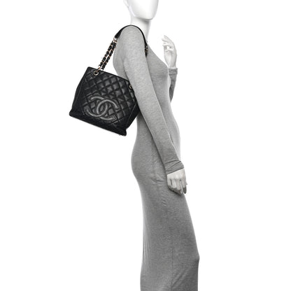 Chanel Caviar Quilted Petit Shopping Tote PST Black 2 of 13