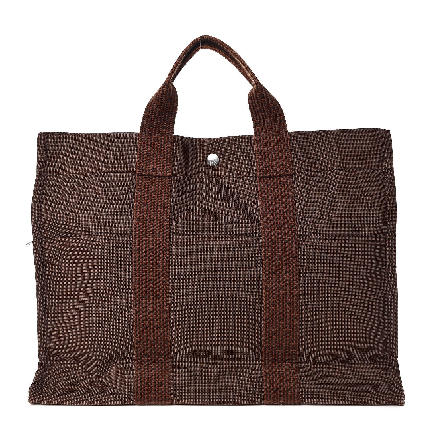 Hermes Canvas Herline MM Tote Brown 1 of 12