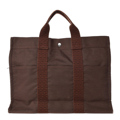 Hermes Canvas Herline MM Tote Brown 1 of 12