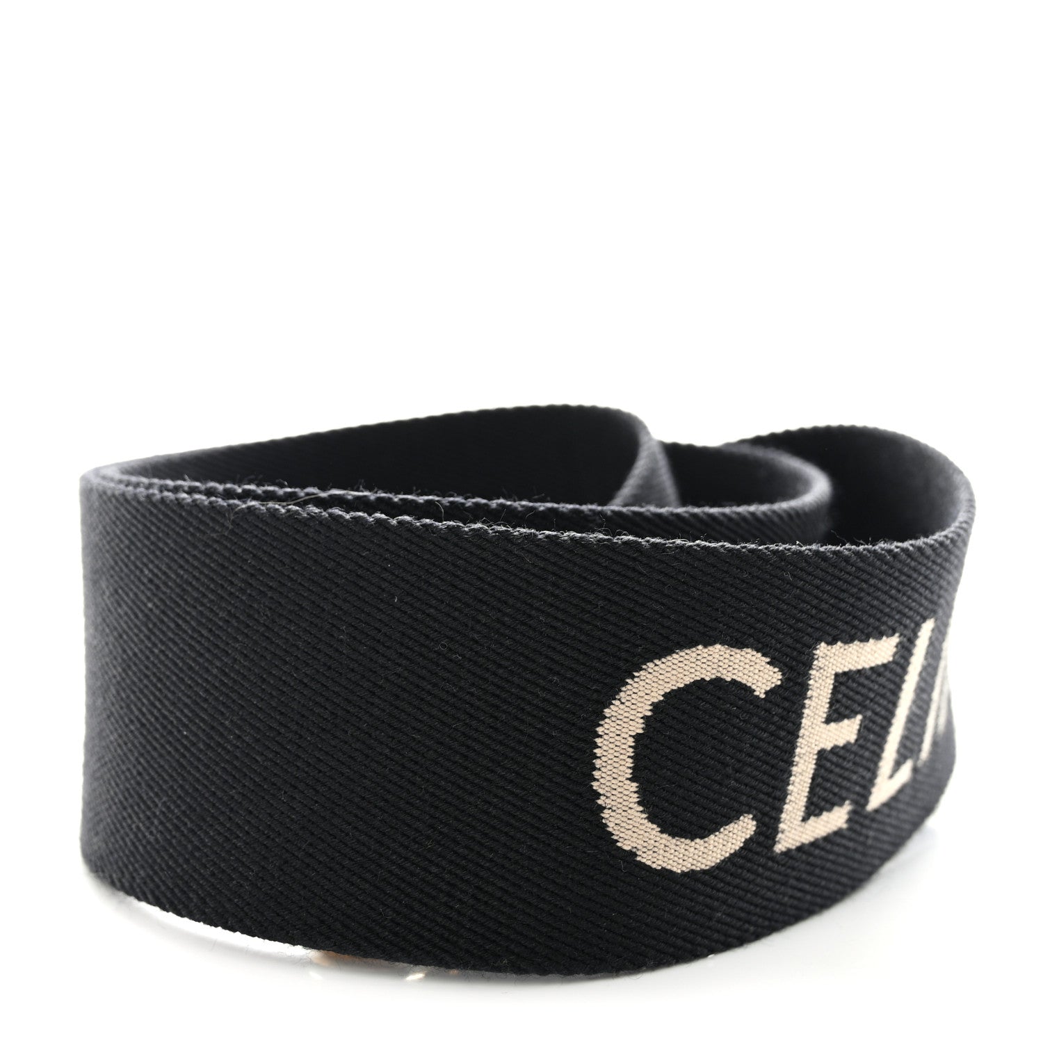 Celine Jacquard Wool Logo Short Strap Black Beige 2 of 6