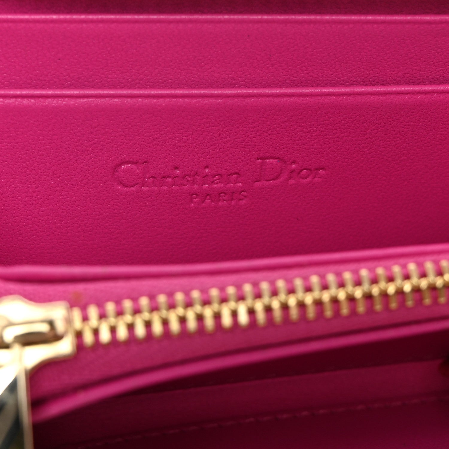 Christian Dior Lambskin Cannage Mini Lady Dior Zip Portemonnaie Rani Pink 6 of 9
