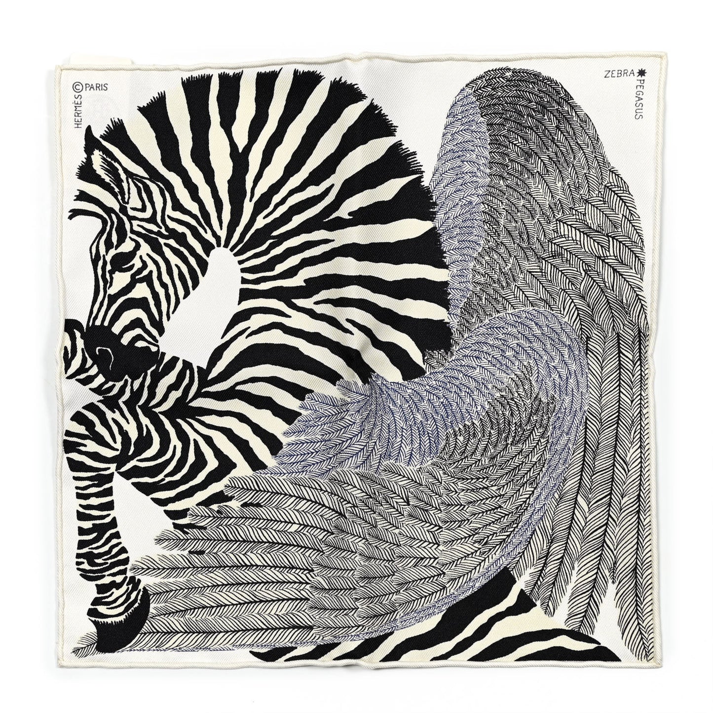 Silk Zebra Pegasus Nano Scarf 20 Black White
