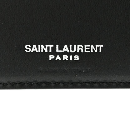 Saint Laurent Matte Calfskin Tiny Cassandre East West Wallet Black 6 of 7