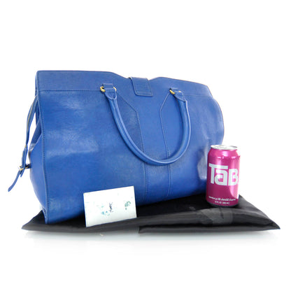 Saint Laurent Leather Large Cabas Chyc Blue 3 of 9