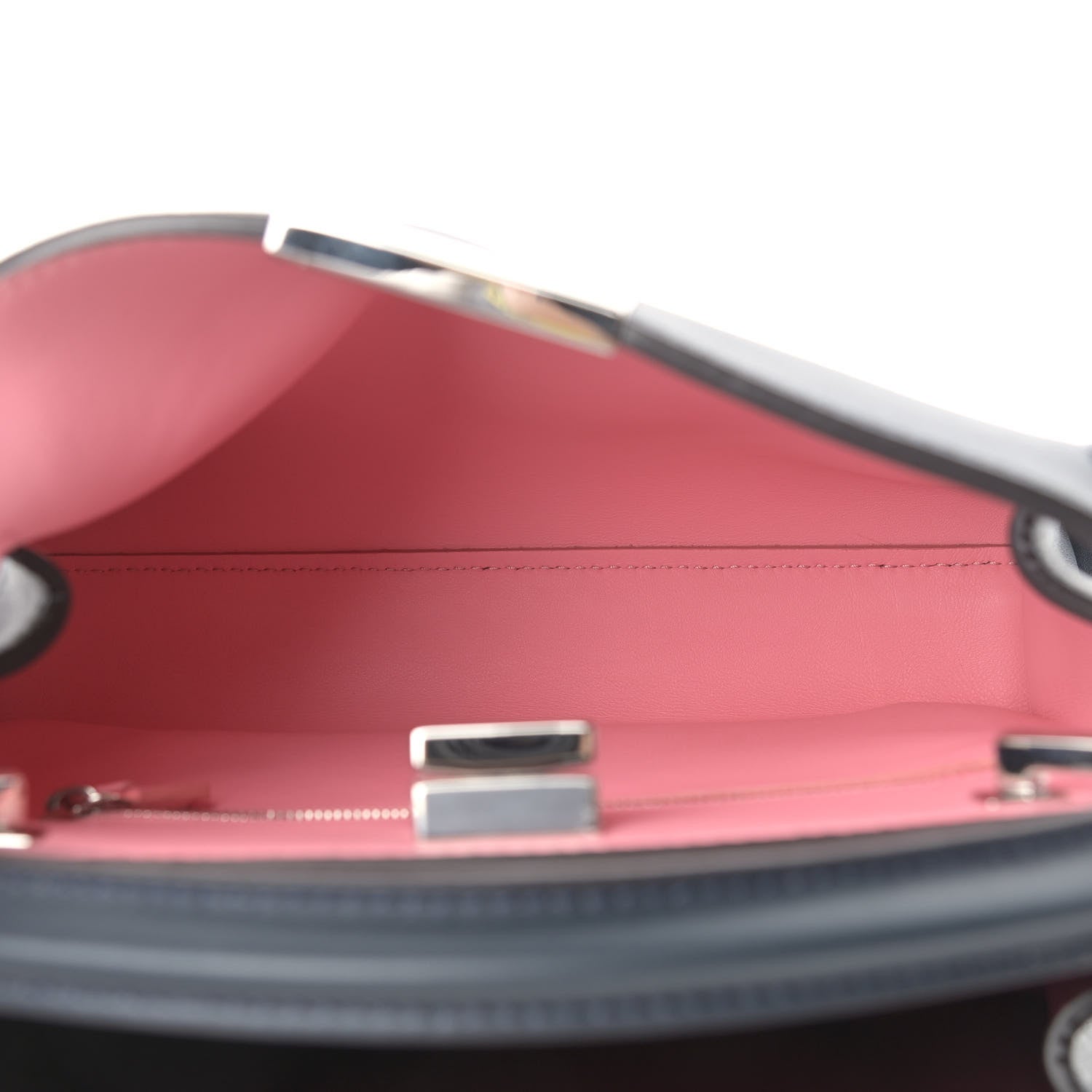 Fendi Vitello Medium Peekaboo Iconic Essentially Satchel Blue Notte Flamingo Black Cherry 6 of 12