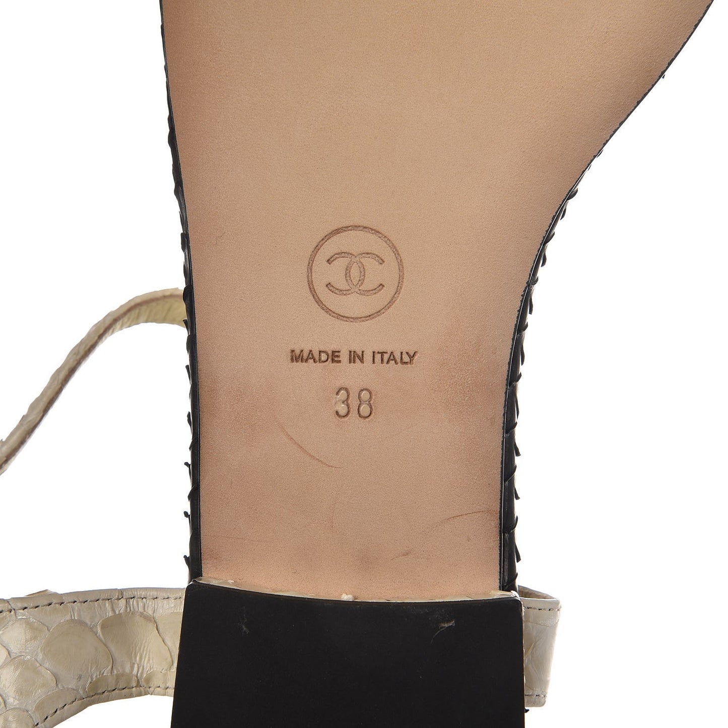 Python CC Thong Sandals 38 Beige Clair