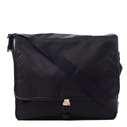 Prada Tessuto Nylon Saffiano Messenger Bag Black 1 of 10