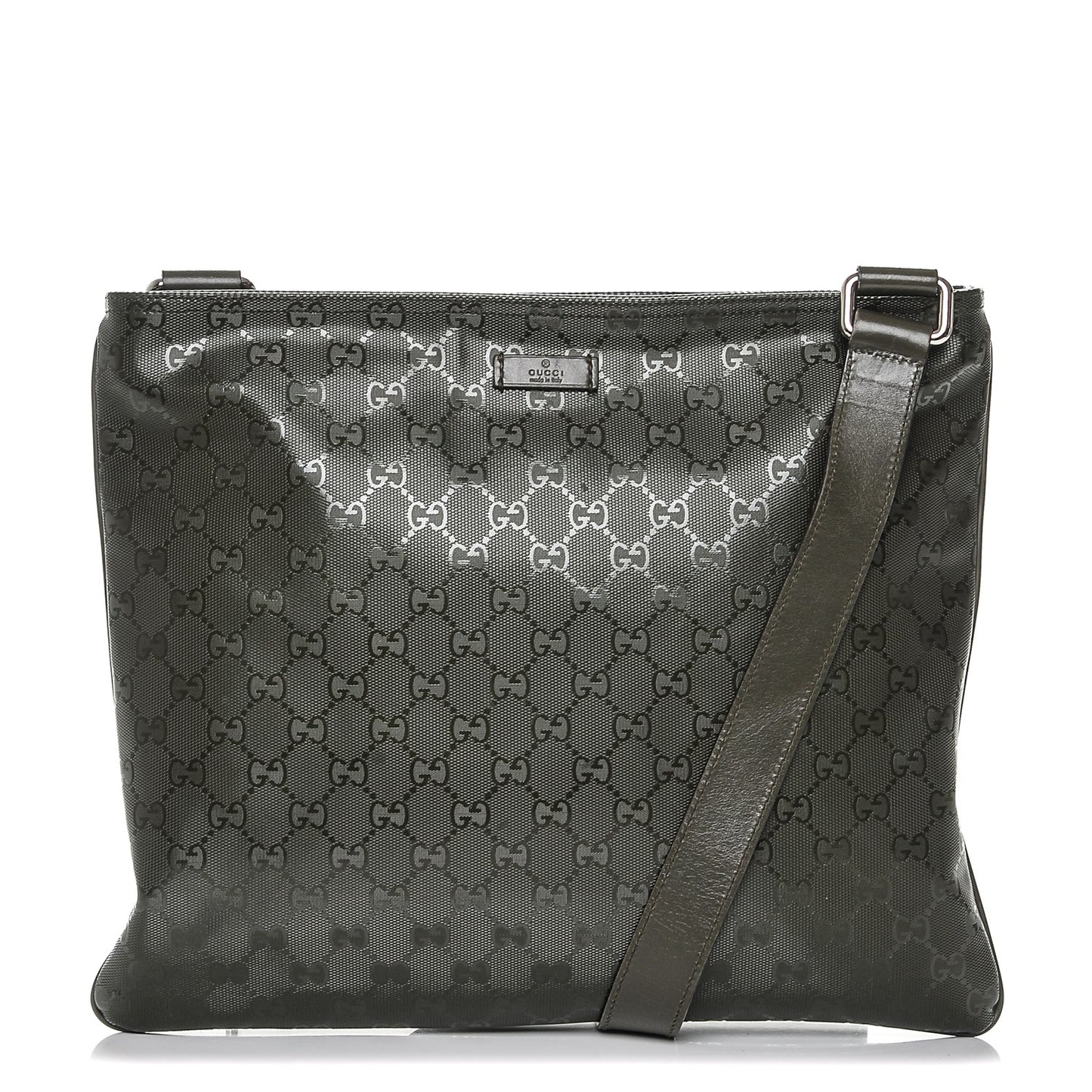 Imprime Monogram Medium Flat Messenger Bag Military