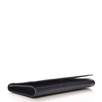 Saint Laurent Calfskin Monogram Large Belle De Jour Clutch Navy 4 of 11