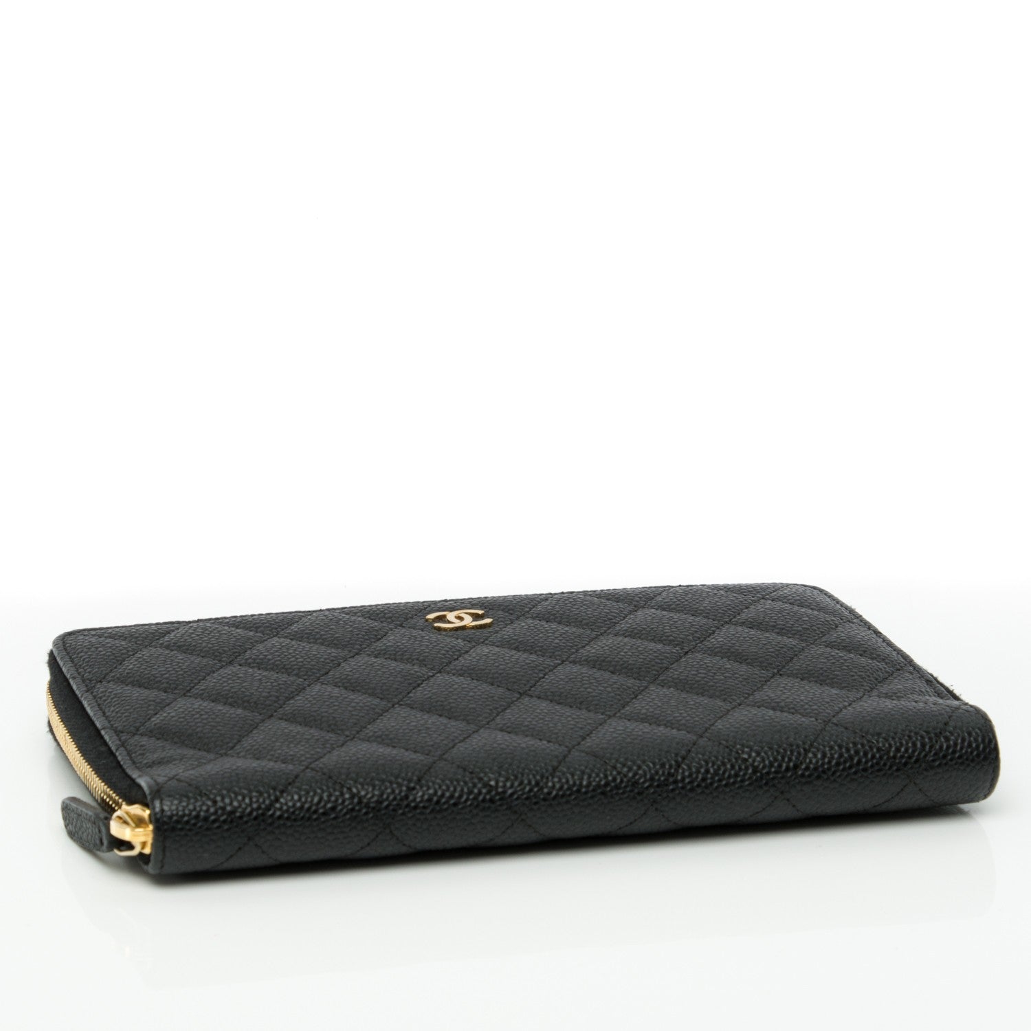 Chanel Caviar Quilted Large Zip Around Organizer Wallet Black 4 of 8