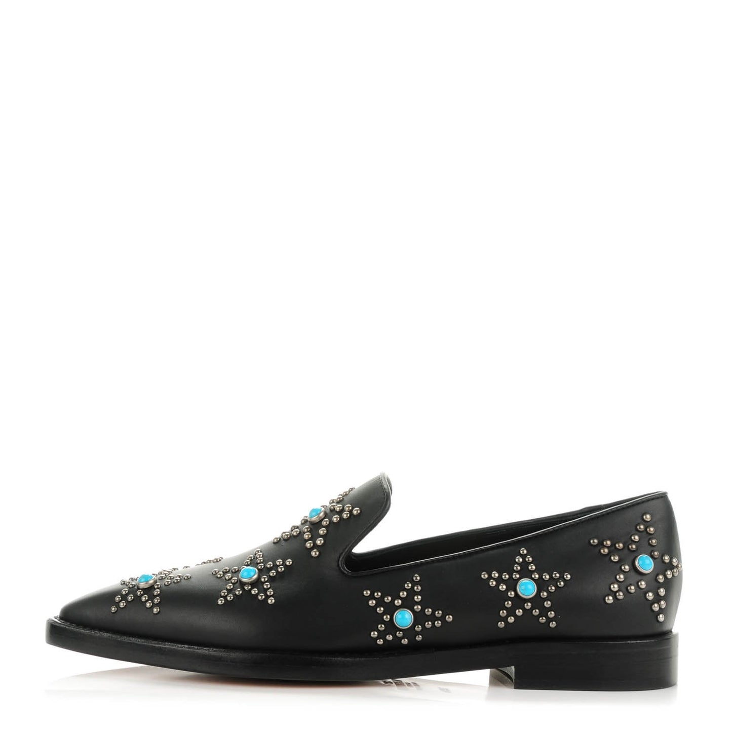 Nappa Star Studded Cabochon Loafers 35.5 Black