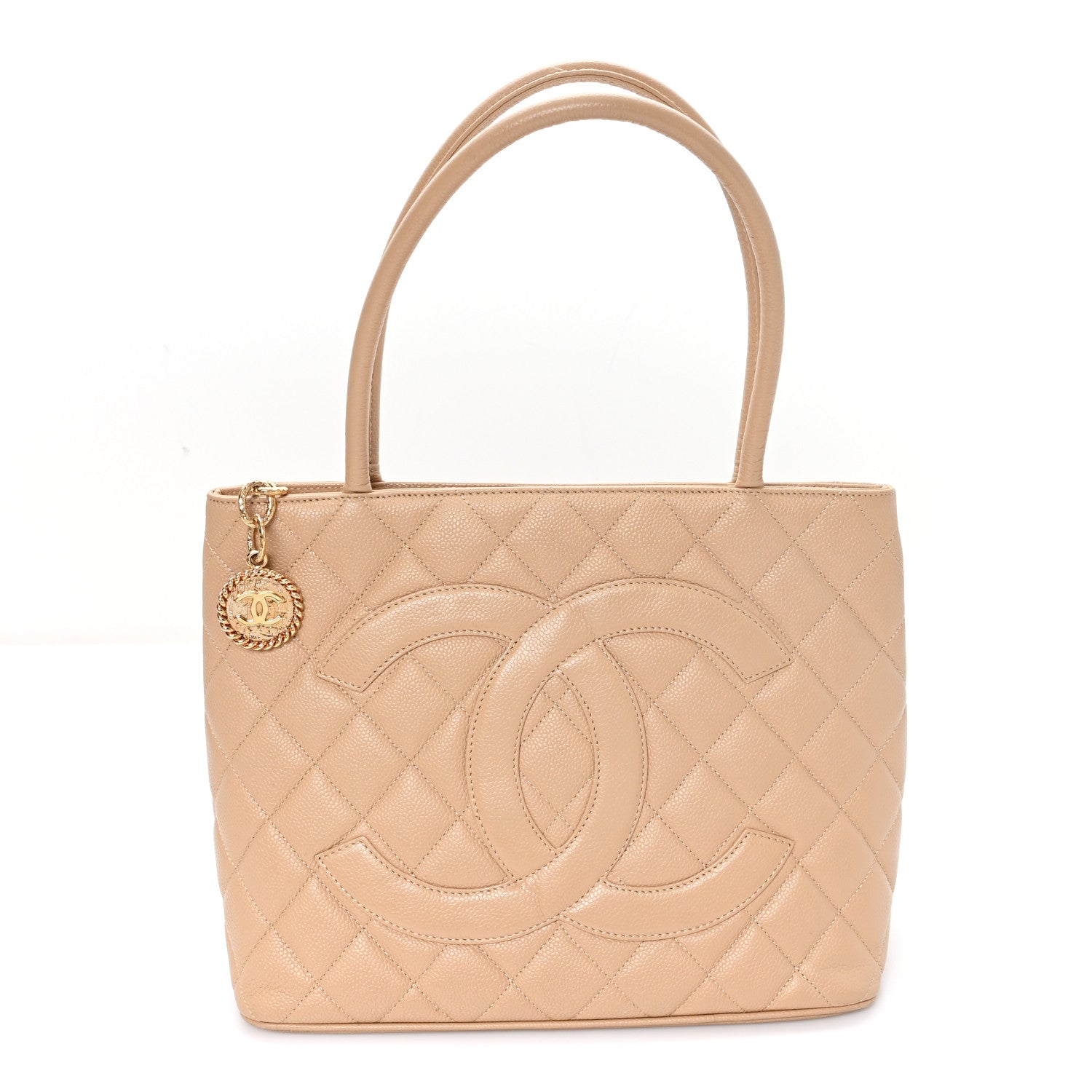 Chanel Caviar Quilted Medallion Tote Beige 1 of 12
