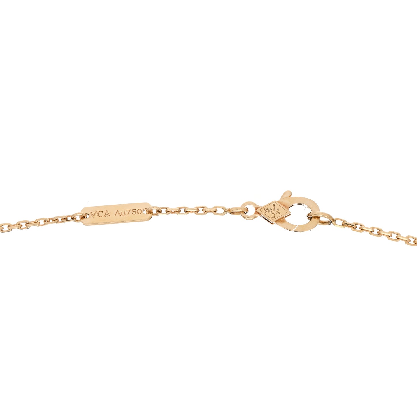 18K Yellow Gold Mother of Pearl Vintage Alhambra Pendant Necklace