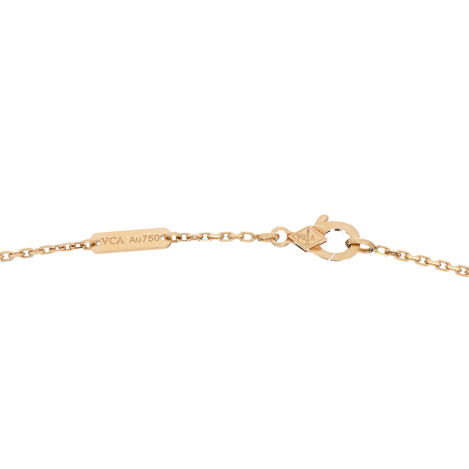 Van Cleef & Arpels 18K Yellow Gold Mother of Pearl Vintage Alhambra Pendant Necklace 3 of 5