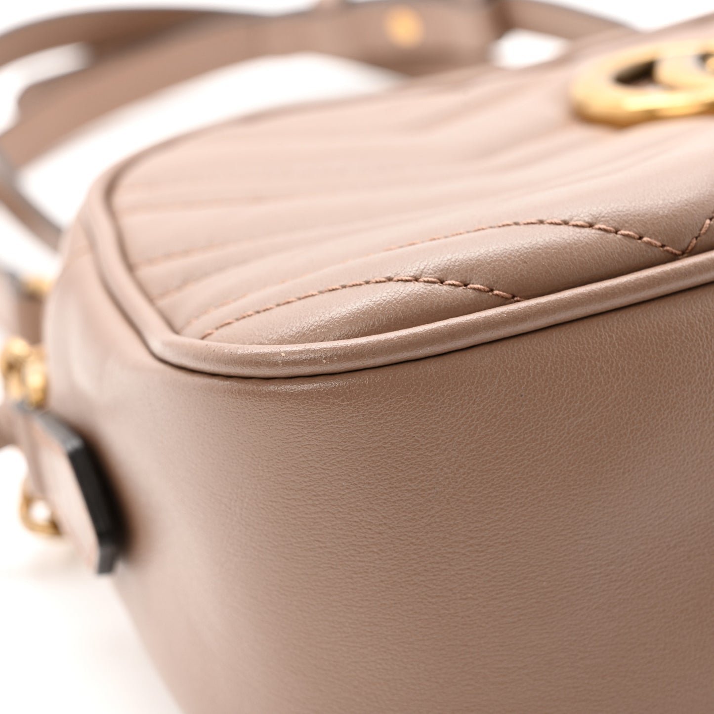 Calfskin Matelasse Small GG Marmont Chain Shoulder Bag Porcelain Rose
