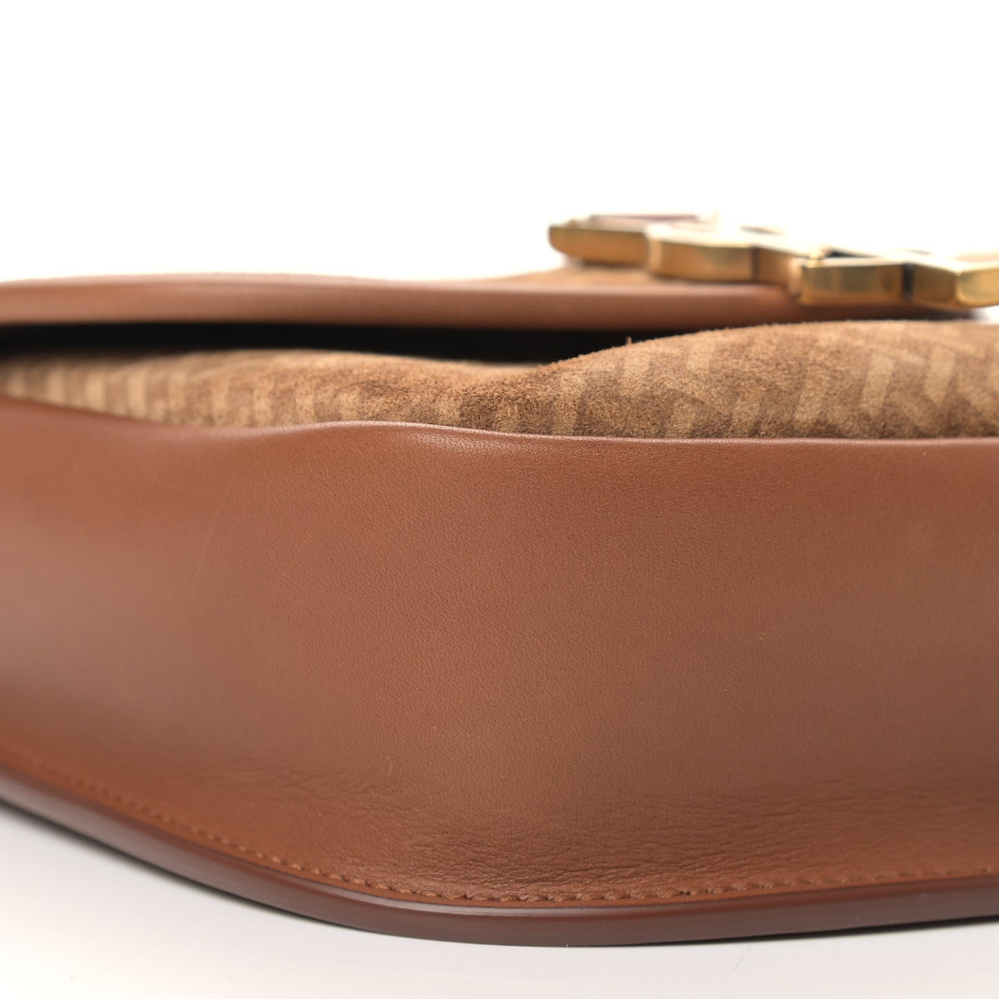 Suede Calfskin Small Kaia Satchel Brun