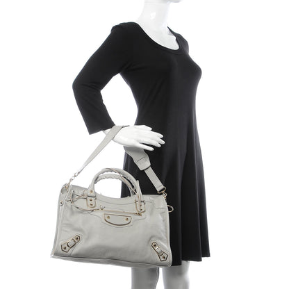 Louis Vuitton BALENCIAGA Chevre Gold Metallic Edge City Gris Perle 3 of 10