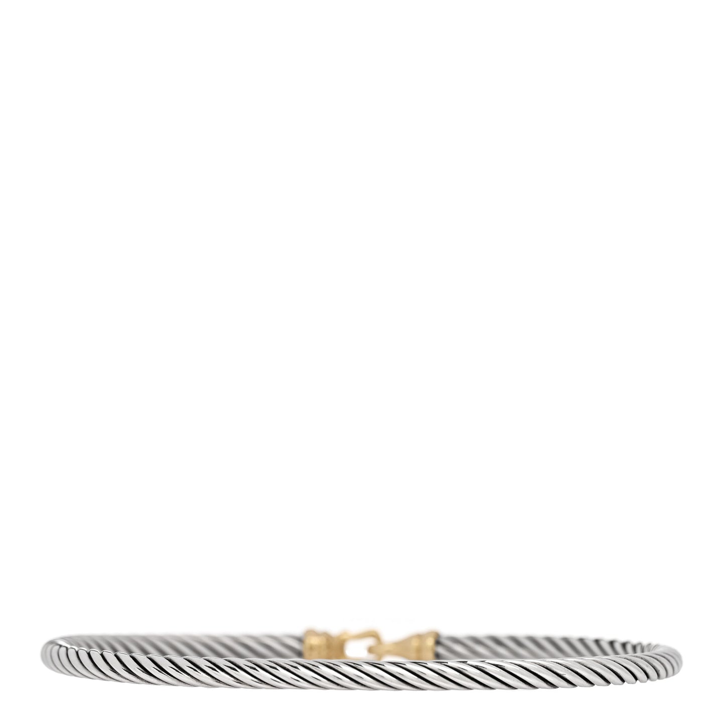Sterling Silver 18K Yellow Gold 3mm Cable Buckle Bracelet