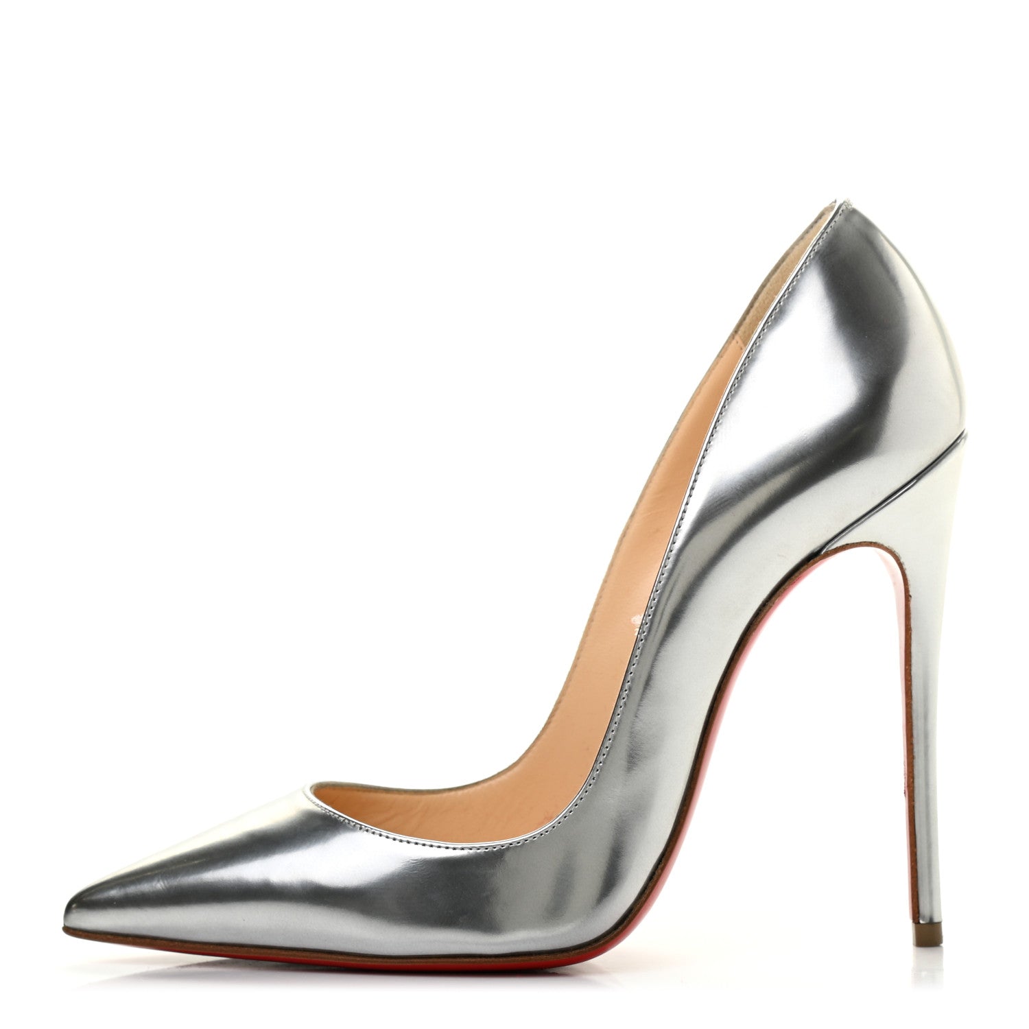 Christian Louboutin Metallic Calfskin So Kate 120 Pumps 35 Silver 1 of 10