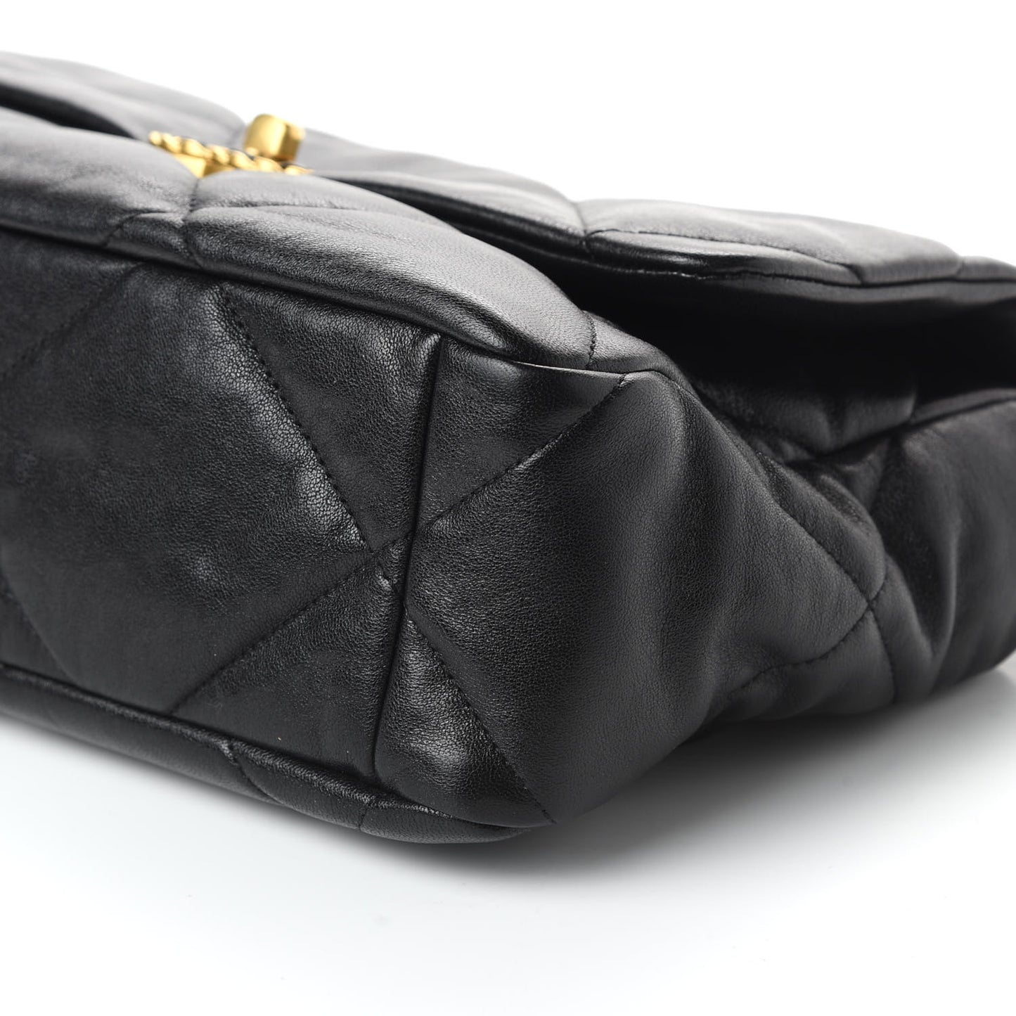 Lambskin Quilted Large 19 Flap Black