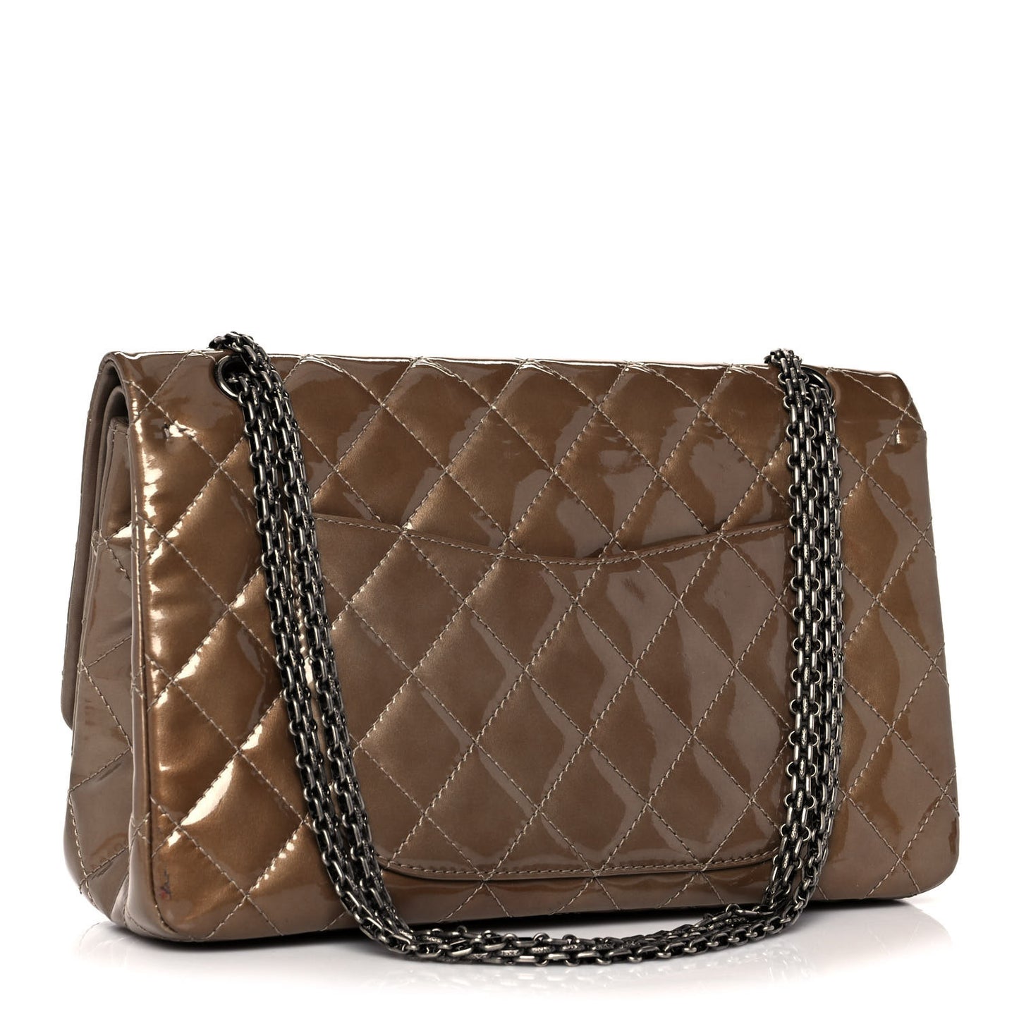 Patent Quilted 2.55 Reissue 227 Flap Taupe
