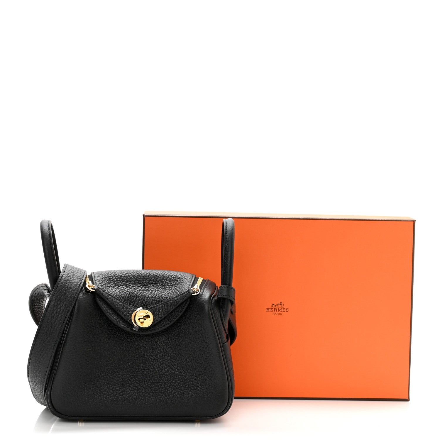 Hermes Taurillon Clemence Mini Lindy 20 Black 10 of 10