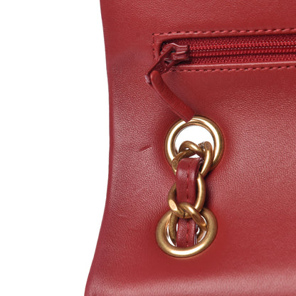Chanel Lambskin Chevron Quilted Jumbo Double Flap Dark Red 12 of 16